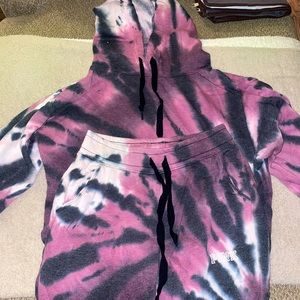 Victoria secret pink tie dye matching sweatsuit xs